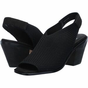 NEW Eileen Fisher Black Avil Slingback Open Toe Heels, Women's 8.5, New in Box